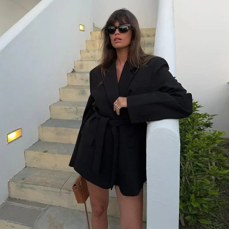 BELTED BLAZER COAT